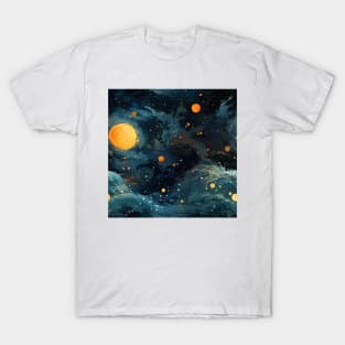 Van Gogh Starry Night Outer Space Pattern 6 T-Shirt